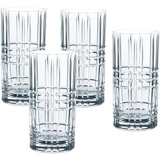 NACHTMANN Longdrink Gläser Set 8 teilig 4 Gläser mit Glastrinkhalm Tastes Good